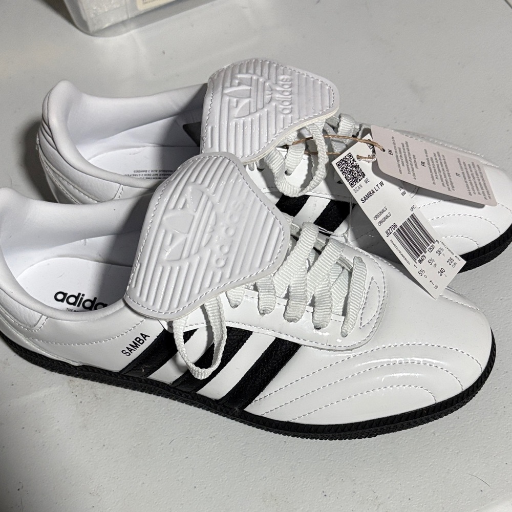 adidas Samba White Black Athletic Shoes